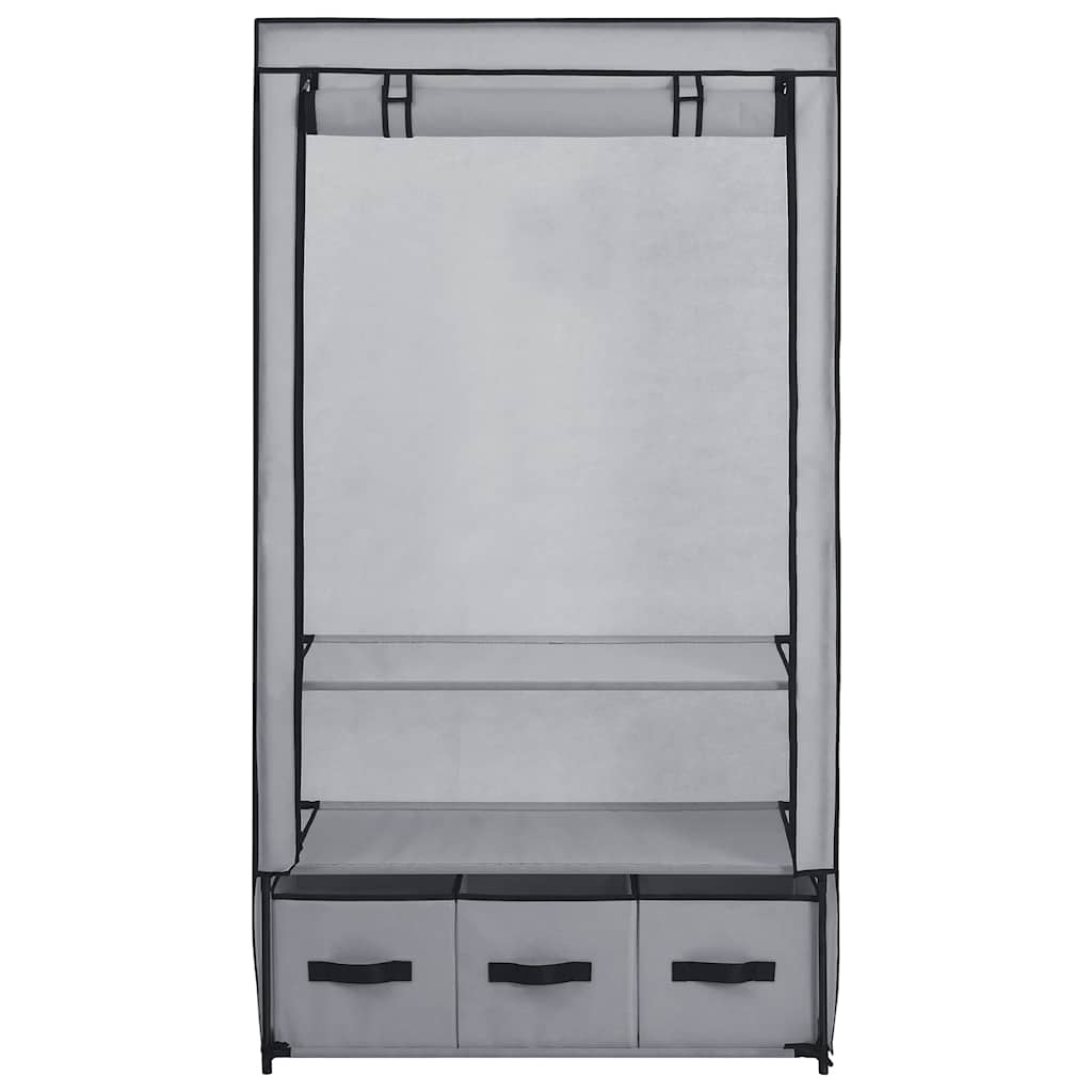 vidaXL Ντουλάπα Γκρι 87x49x159 εκ. Ύφασμα