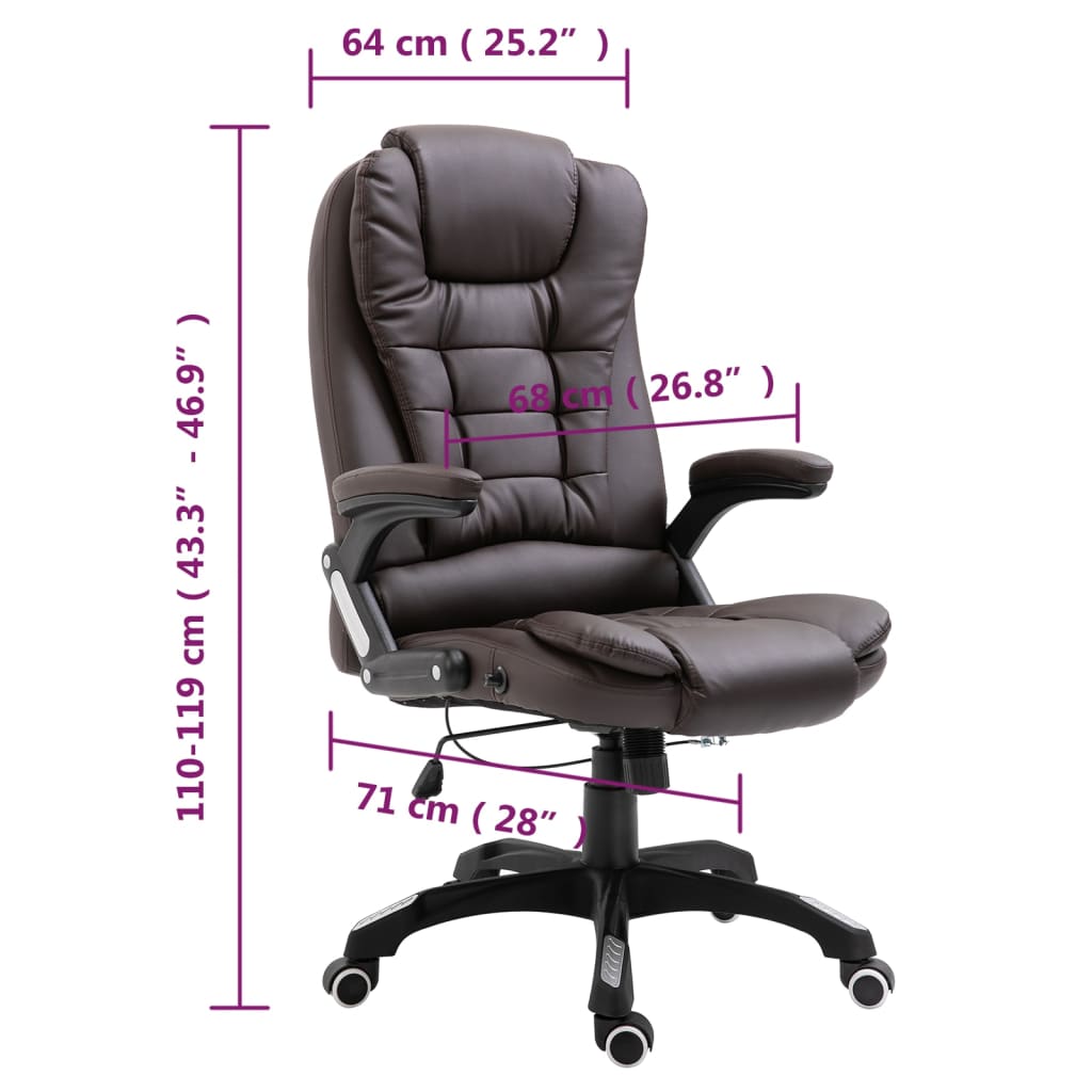 vidaXL Πολυθρόνα Γραφείου Καφέ από Συνθετικό Δέρμα