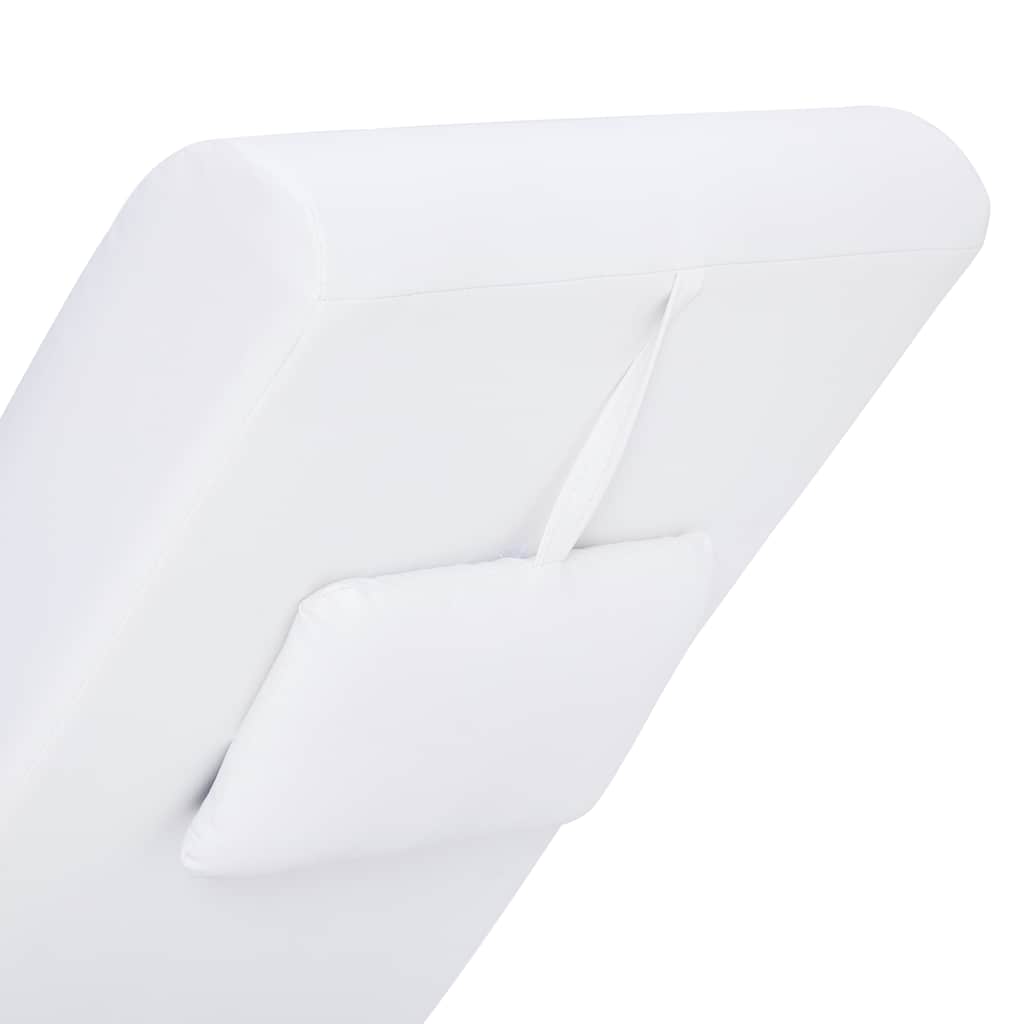 vidaXL Πολυθρόνα/Ανάκλιντρο Μασάζ Λευκή Συνθετικό Δέρμα με Μαξιλάρι