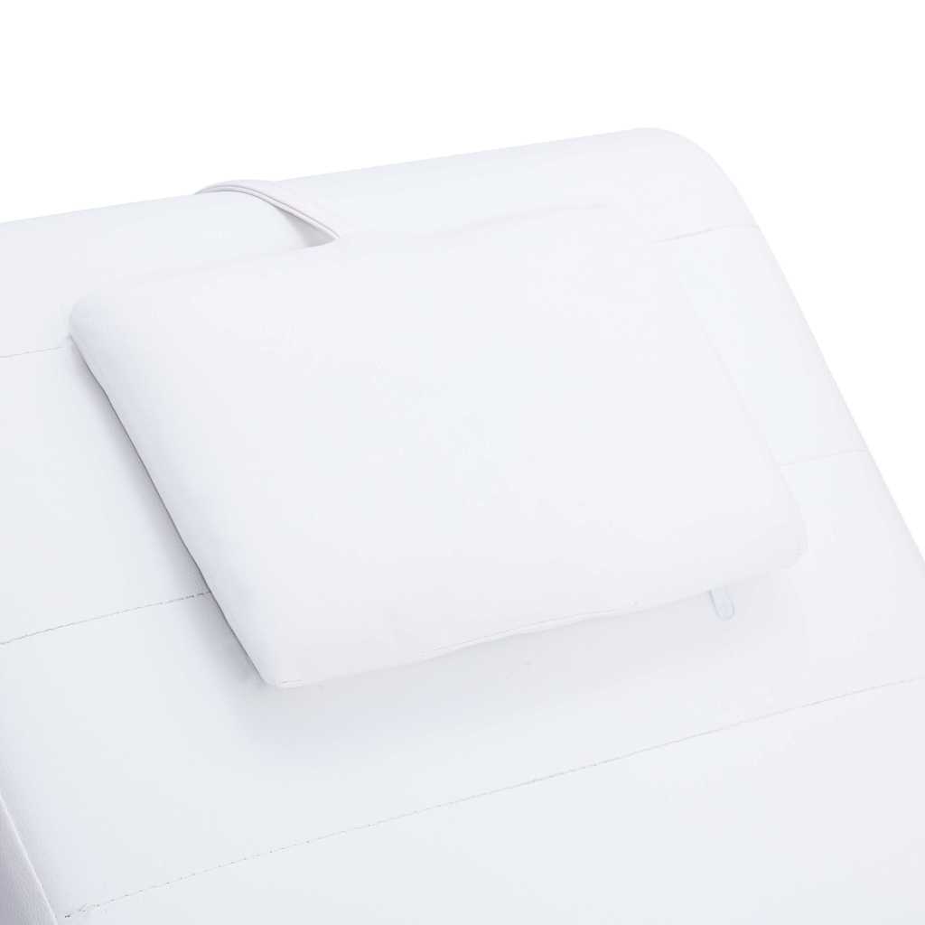 vidaXL Πολυθρόνα/Ανάκλιντρο Μασάζ Λευκή Συνθετικό Δέρμα με Μαξιλάρι