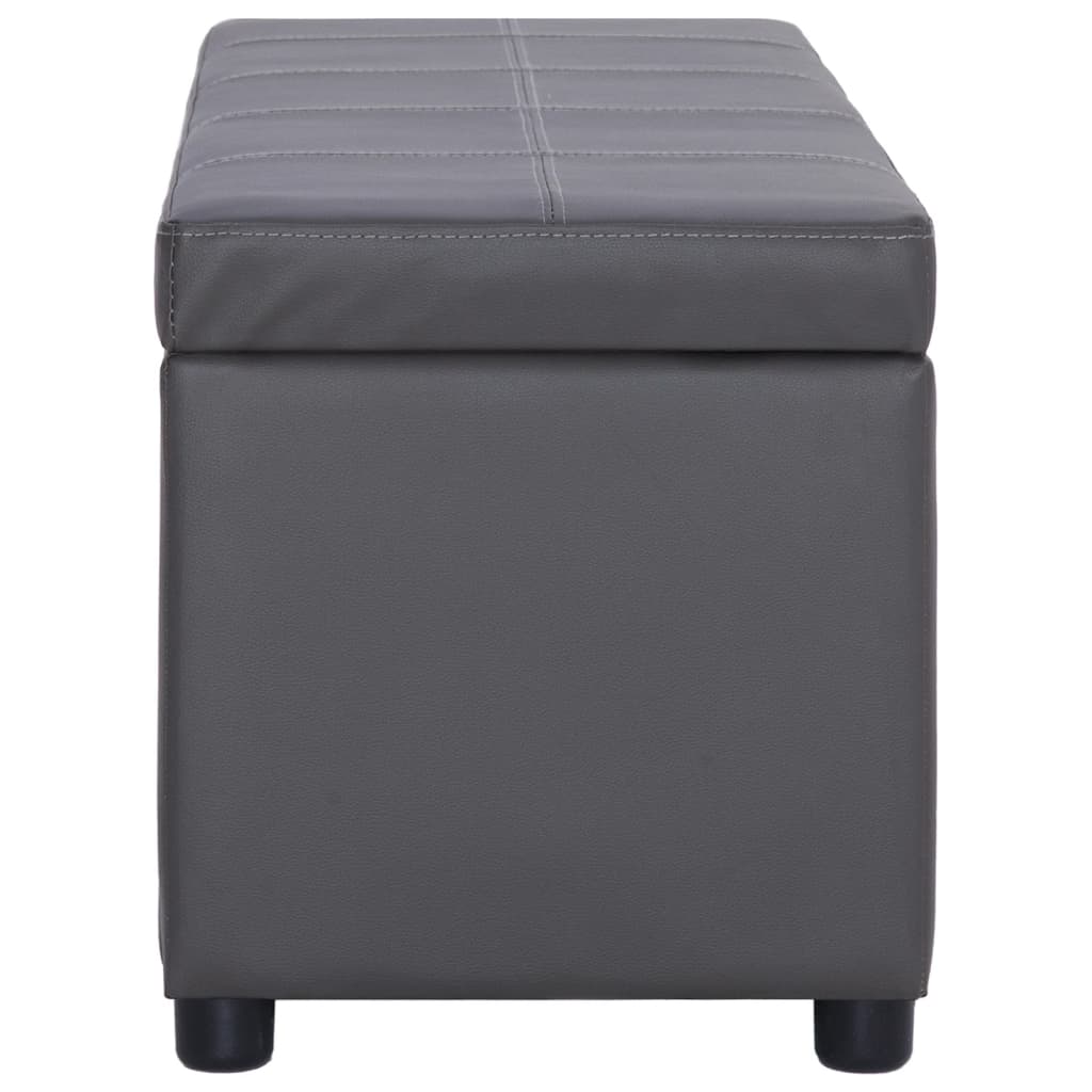 vidaXL Πάγκος με Αποθηκευτικό Χώρο Γκρι 116 εκ. από Συνθετικό Δέρμα