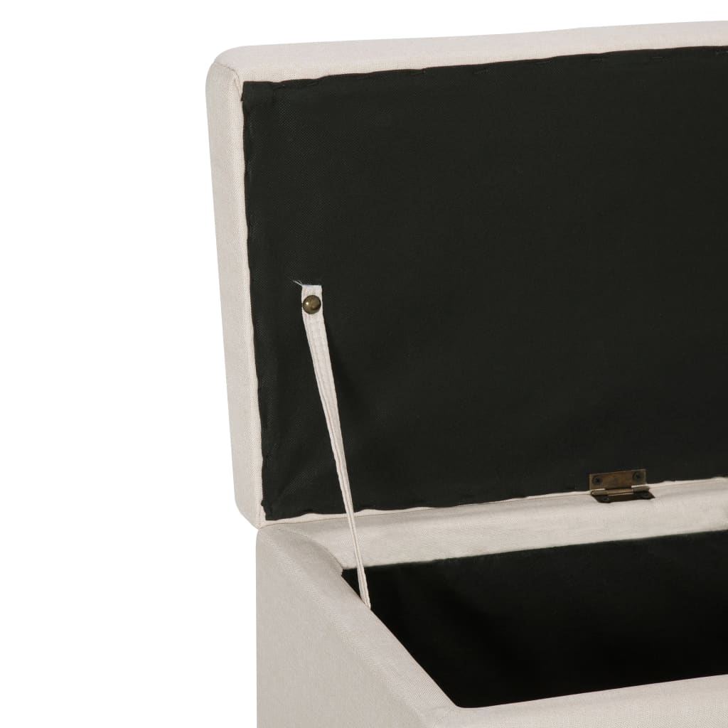 vidaXL Πάγκος με Αποθηκευτικό Χώρο Κρεμ 116 εκ. από Πολυεστέρα