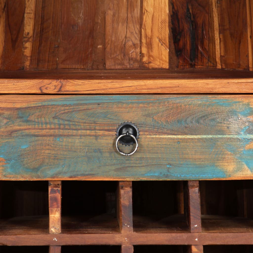 vidaXL Ραφιέρα/Σταντ Κρασιών 50x40x180 εκ. από Μασίφ Ανακυκλωμένο Ξύλο