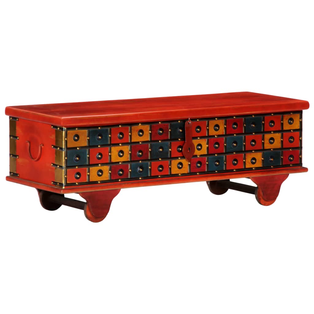 vidaXL Μπαούλο Αποθήκευσης Κόκκινο 110x40x40 εκ. Μασίφ Ξύλο Ακακίας