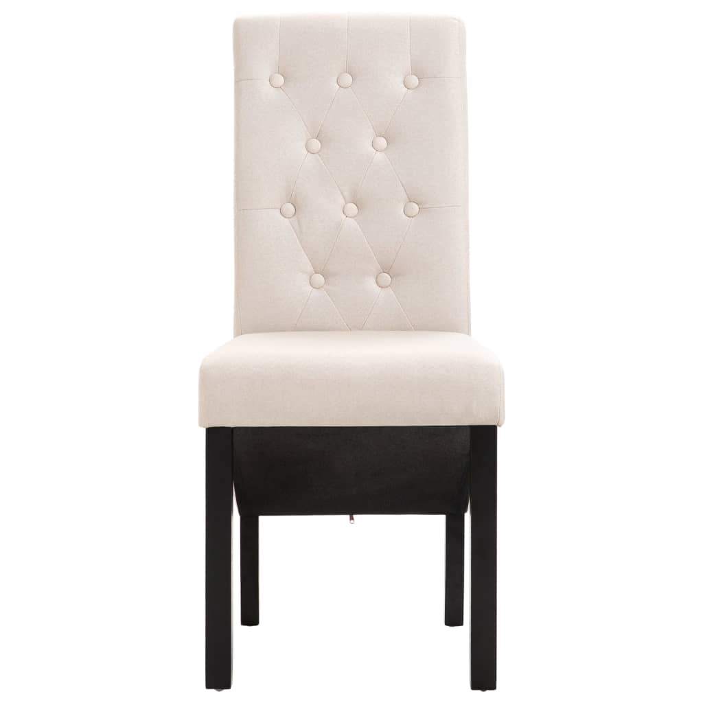 vidaXL Καρέκλες Τραπεζαρίας 2 τεμ. Κρεμ Υφασμάτινες