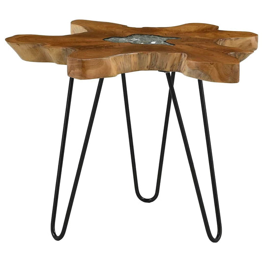 vidaXL Τραπεζάκι Σαλονιού 70x45 εκ. από Μασίφ Ξύλο Teak / Συνθ. Ρητίνη