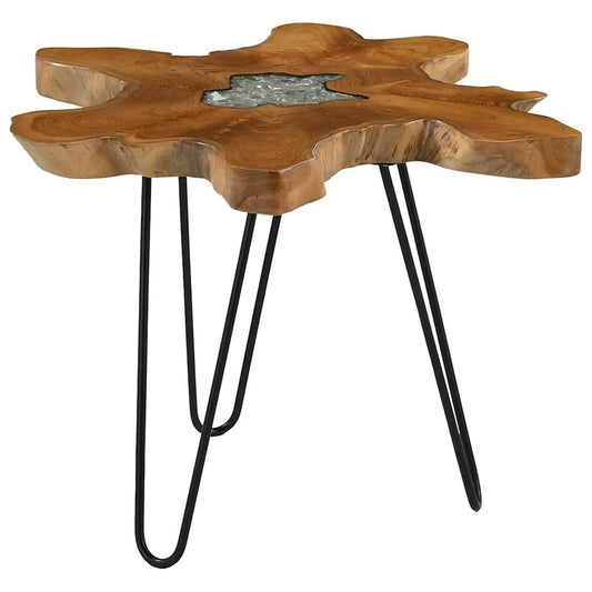 vidaXL Τραπεζάκι Σαλονιού 70x45 εκ. από Μασίφ Ξύλο Teak / Συνθ. Ρητίνη