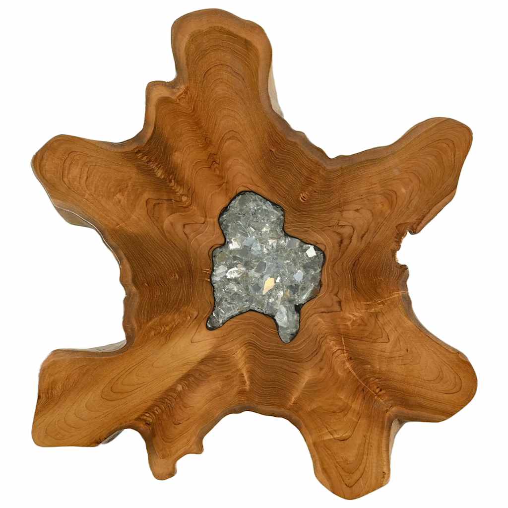 vidaXL Τραπεζάκι Σαλονιού 70x45 εκ. από Μασίφ Ξύλο Teak / Συνθ. Ρητίνη