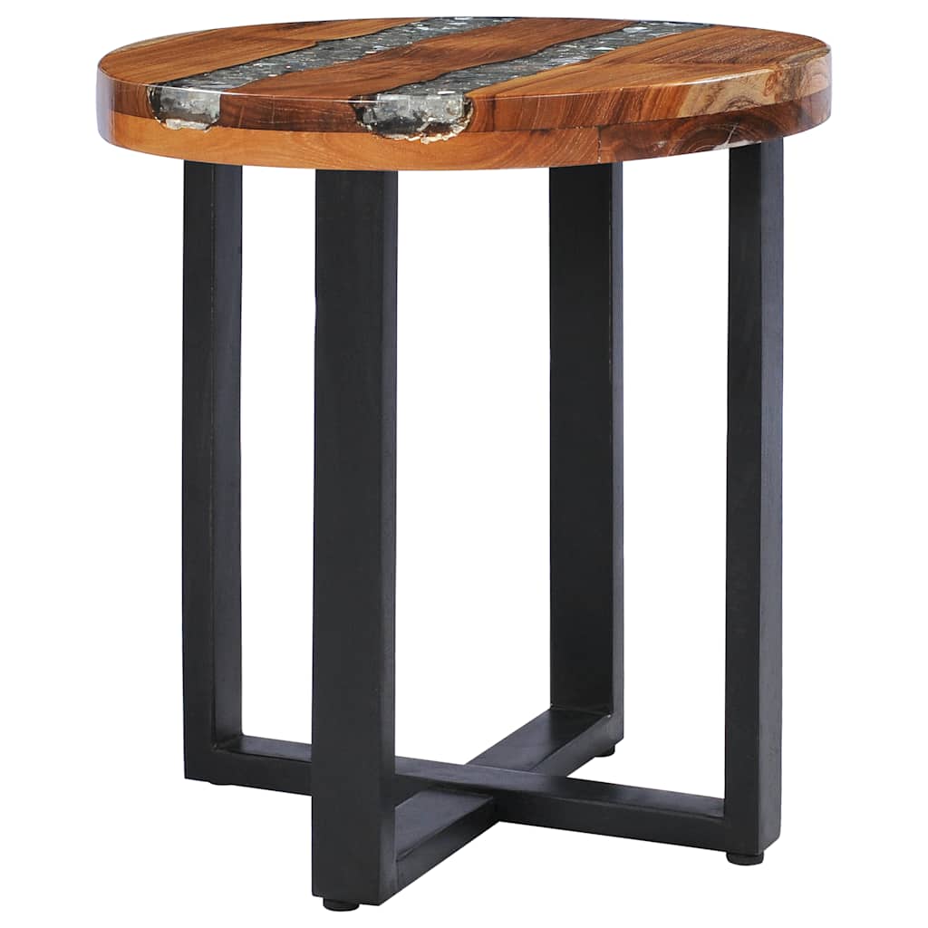 vidaXL Τραπεζάκι Σαλονιού 40x45 εκ. από Μασίφ Ξύλο Teak / Συνθ. Ρητίνη