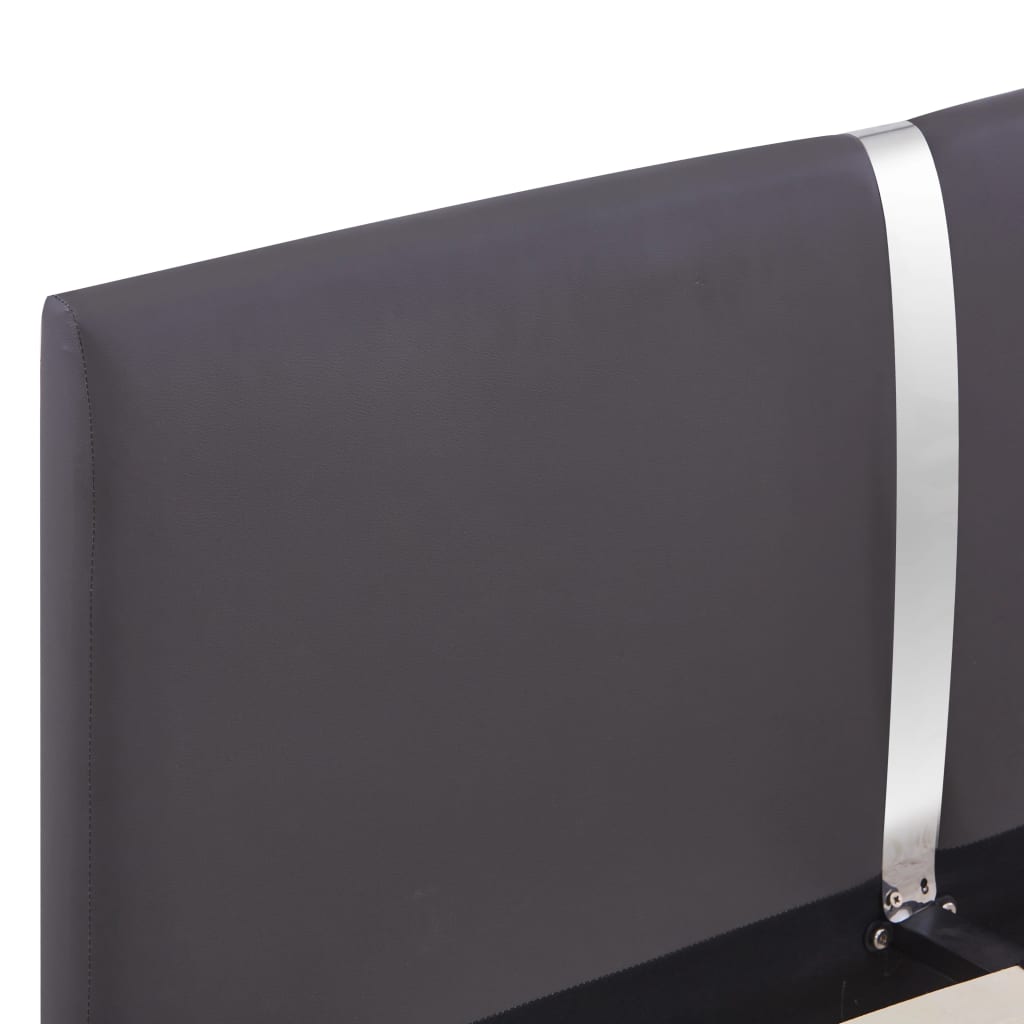 vidaXL Πλαίσιο Κρεβατιού Γκρι 140 x 200 εκ. από Συνθετικό Δέρμα