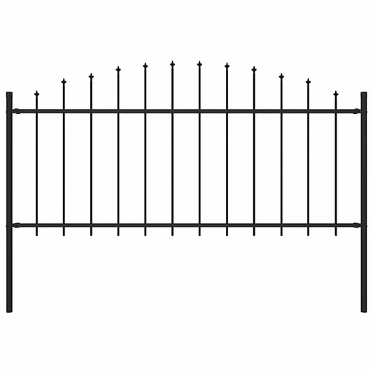 vidaXL Κάγκελα Περίφραξης με Λόγχες Μαύρα (0,5-0,75) x 1,7 μ. Ατσάλινα