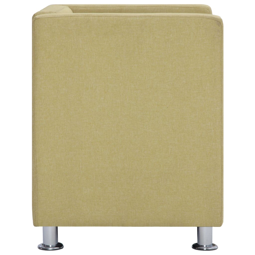 vidaXL Πολυθρόνα Cube Πράσινη Υφασμάτινη