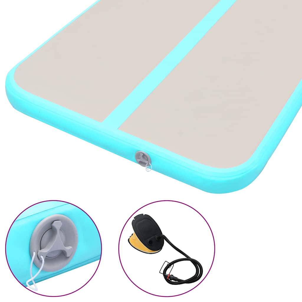 vidaXL Στρώμα Ενόργανης Φουσκωτό Πράσινο 400x100x10 εκ PVC με Τρόμπα