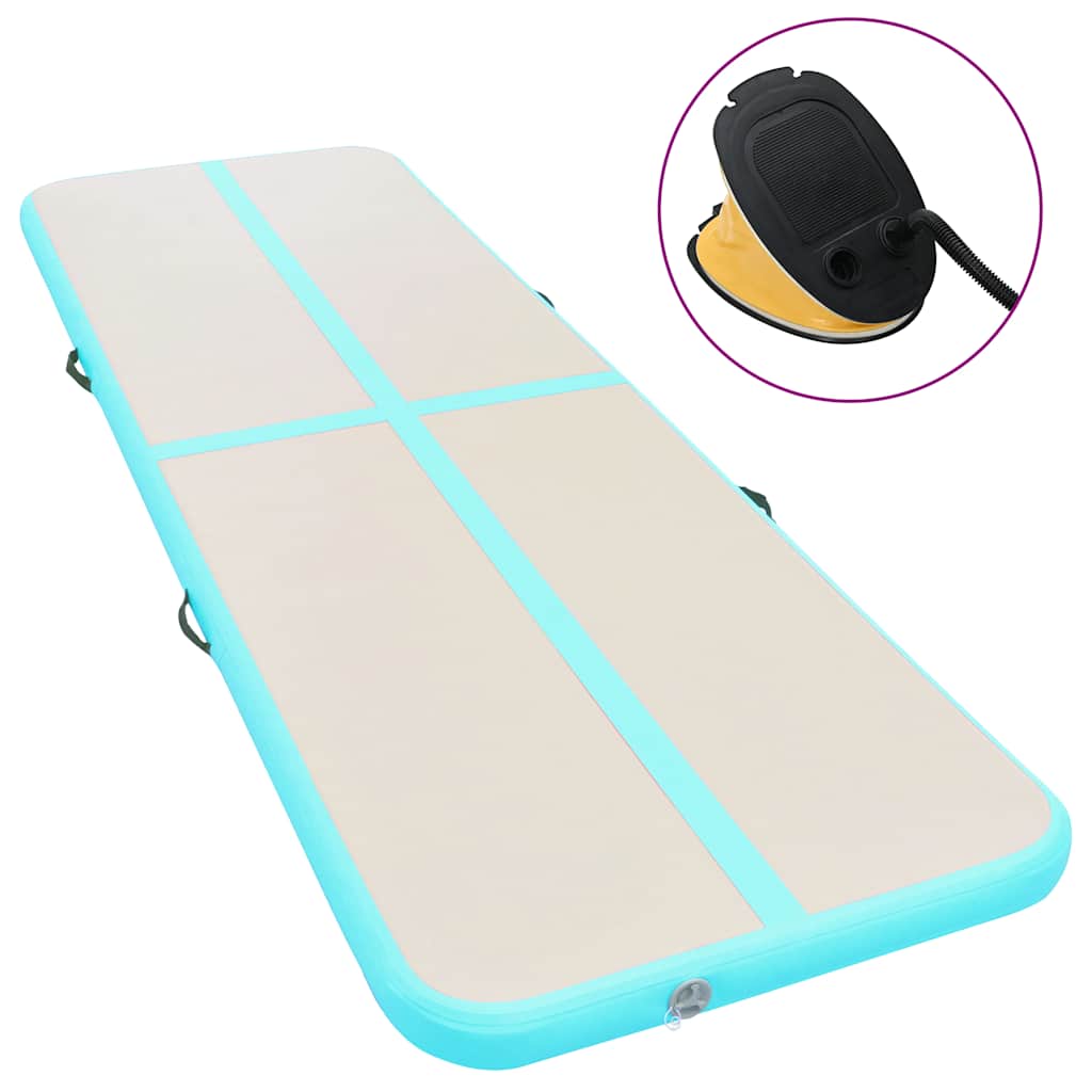 vidaXL Στρώμα Ενόργανης Φουσκωτό Πράσινο 500x100x10 εκ. PVC με Τρόμπα