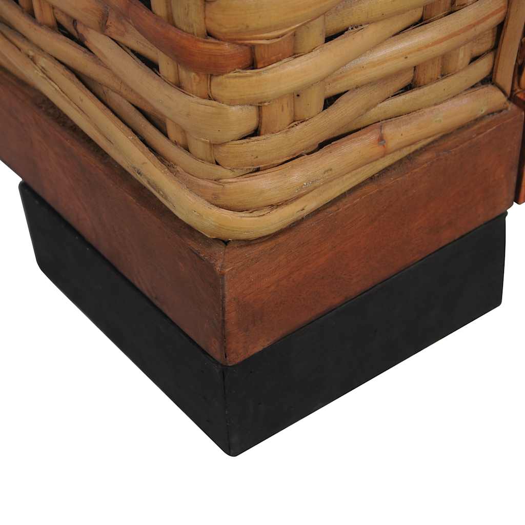 vidaXL Πολυθρόνα από Γνήσιο Ρατάν Καφέ με Μαξιλάρια