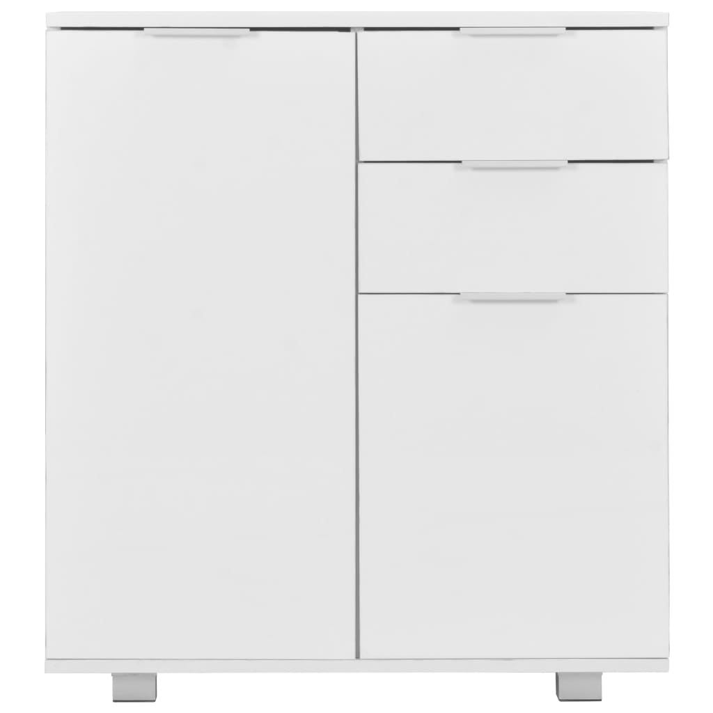 vidaXL Μπουφές Ψηλός Γυαλιστερός Λευκός 71x35x80εκ. Επεξεργασμένο Ξύλο