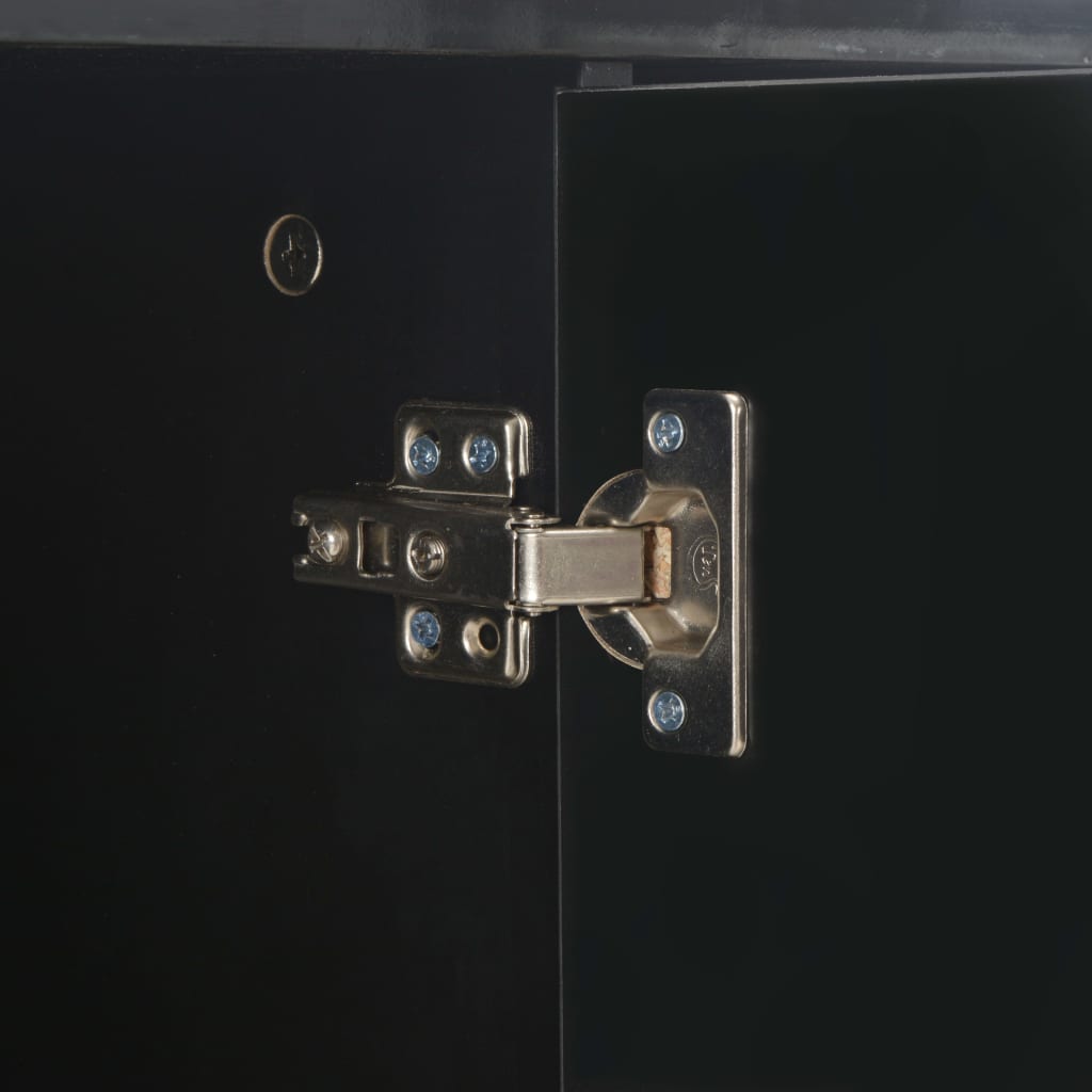 vidaXL Μπουφές Ψηλός Γυαλιστερός Μαύρος 71x35x80εκ. Επεξεργασμένο Ξύλο