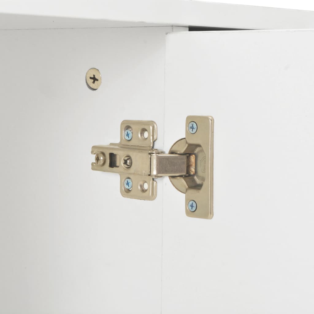 vidaXL Μπουφές Γυαλιστερός Λευκός 107x35x80,5 εκ.