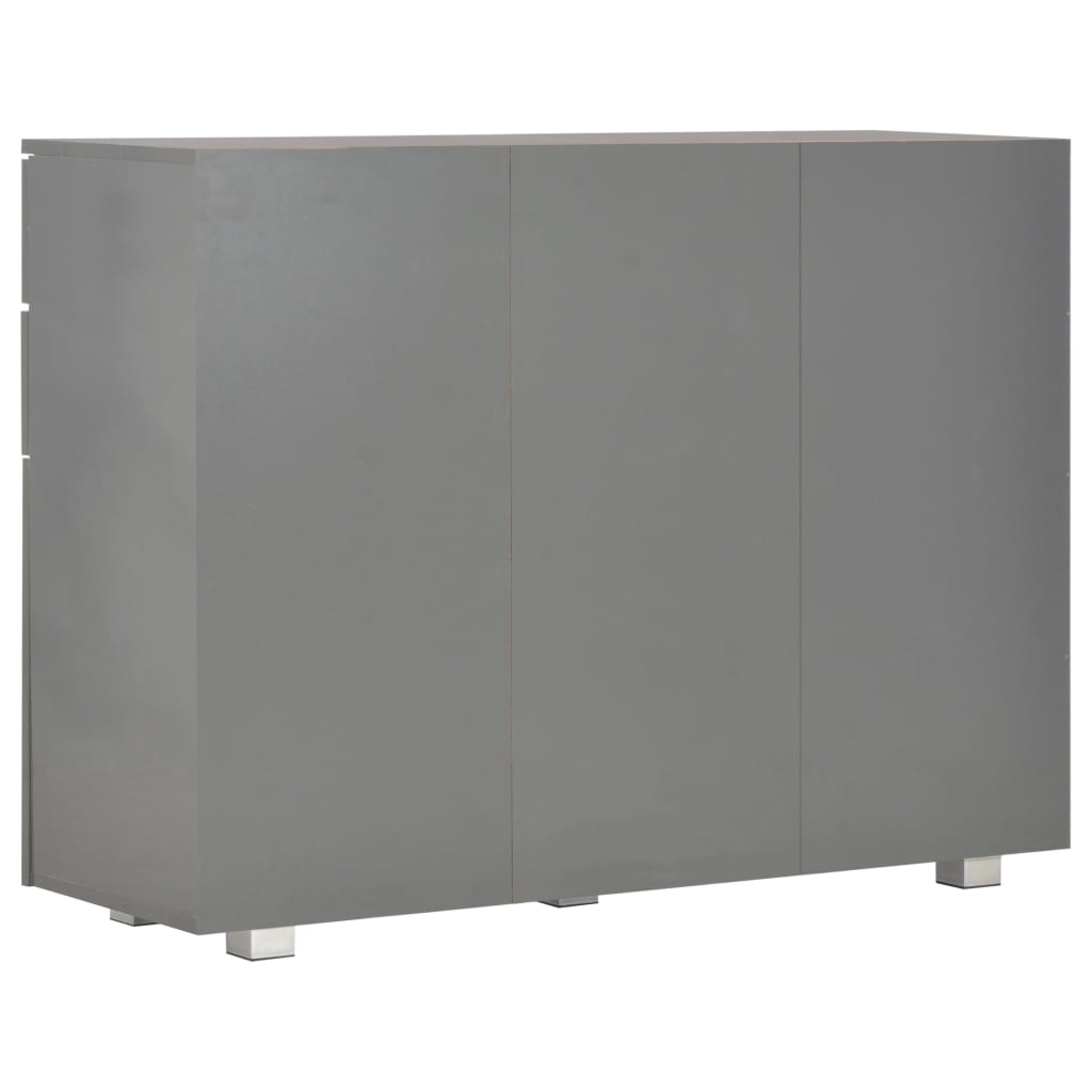 vidaXL Μπουφές Γυαλιστερός Γκρι 107x35x80,5 εκ.