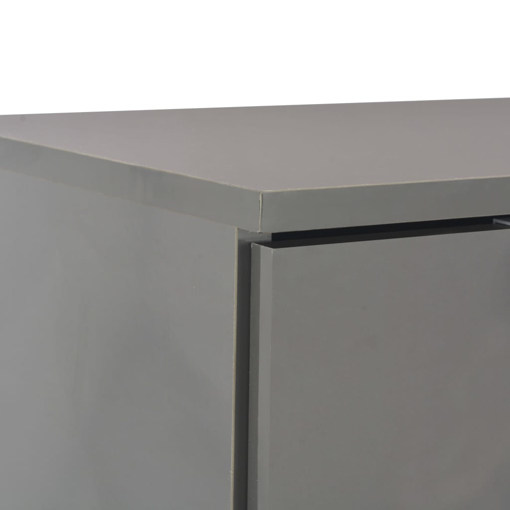 vidaXL Μπουφές Γυαλιστερός Γκρι 107x35x80,5 εκ.