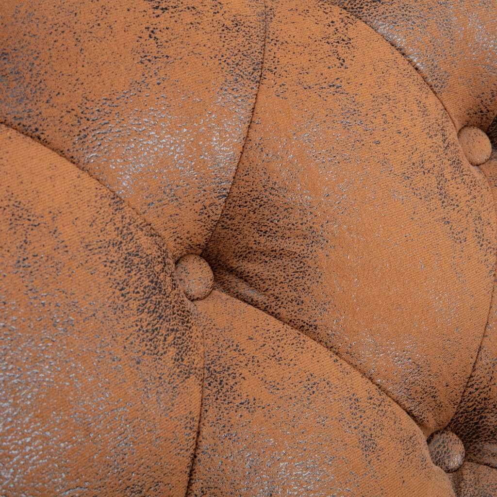 vidaXL Ανάκλιντρο Καφέ από Συνθετικό Καστόρι