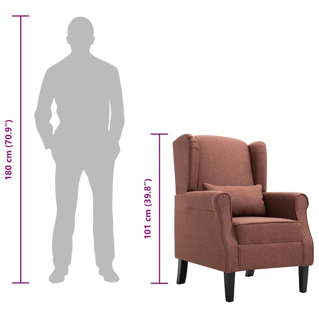vidaXL Πολυθρόνα Καφέ Υφασμάτινη