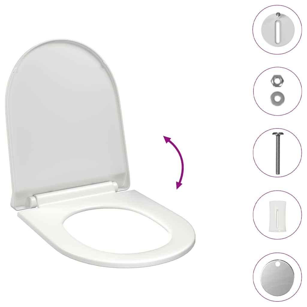 vidaXL Κάλυμμα Λεκάνης με Soft Close & Quick Release Λευκό