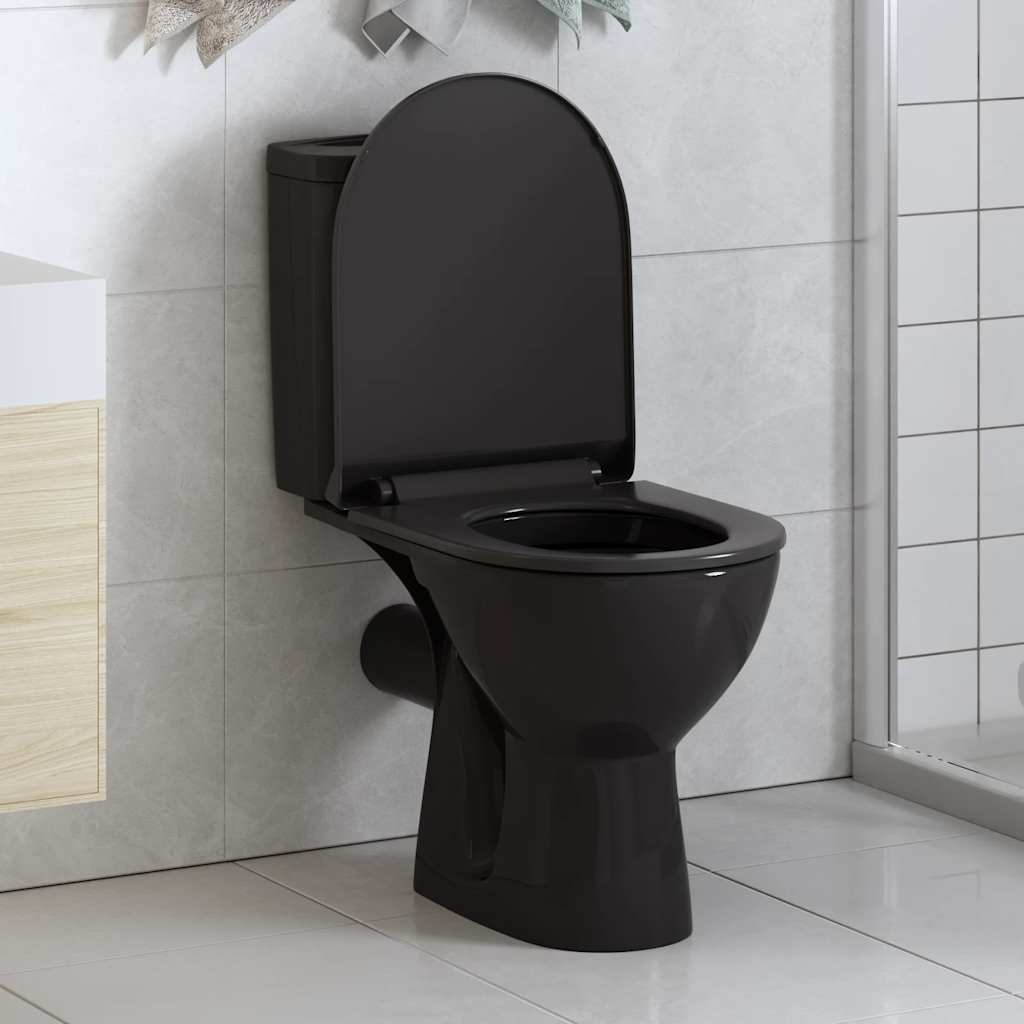 vidaXL Κάλυμμα Λεκάνης με Soft Close & Quick Release Μαύρο