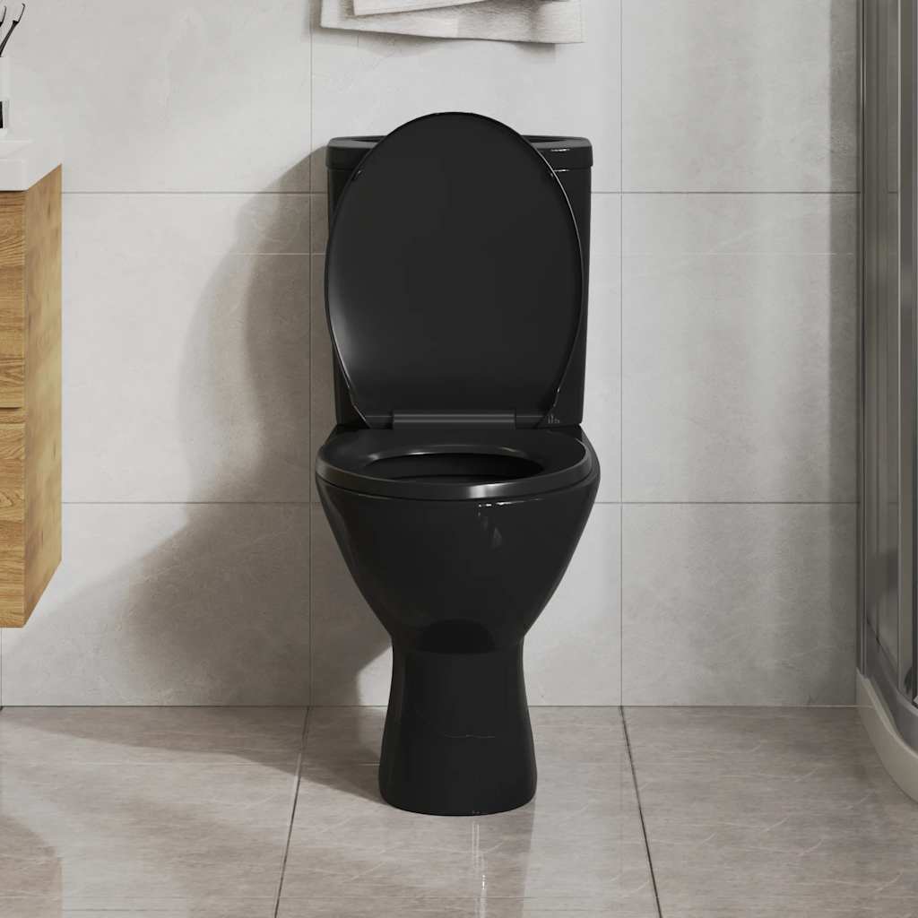 vidaXL Κάλυμμα Λεκάνης με Soft Close & Quick Release Μαύρο