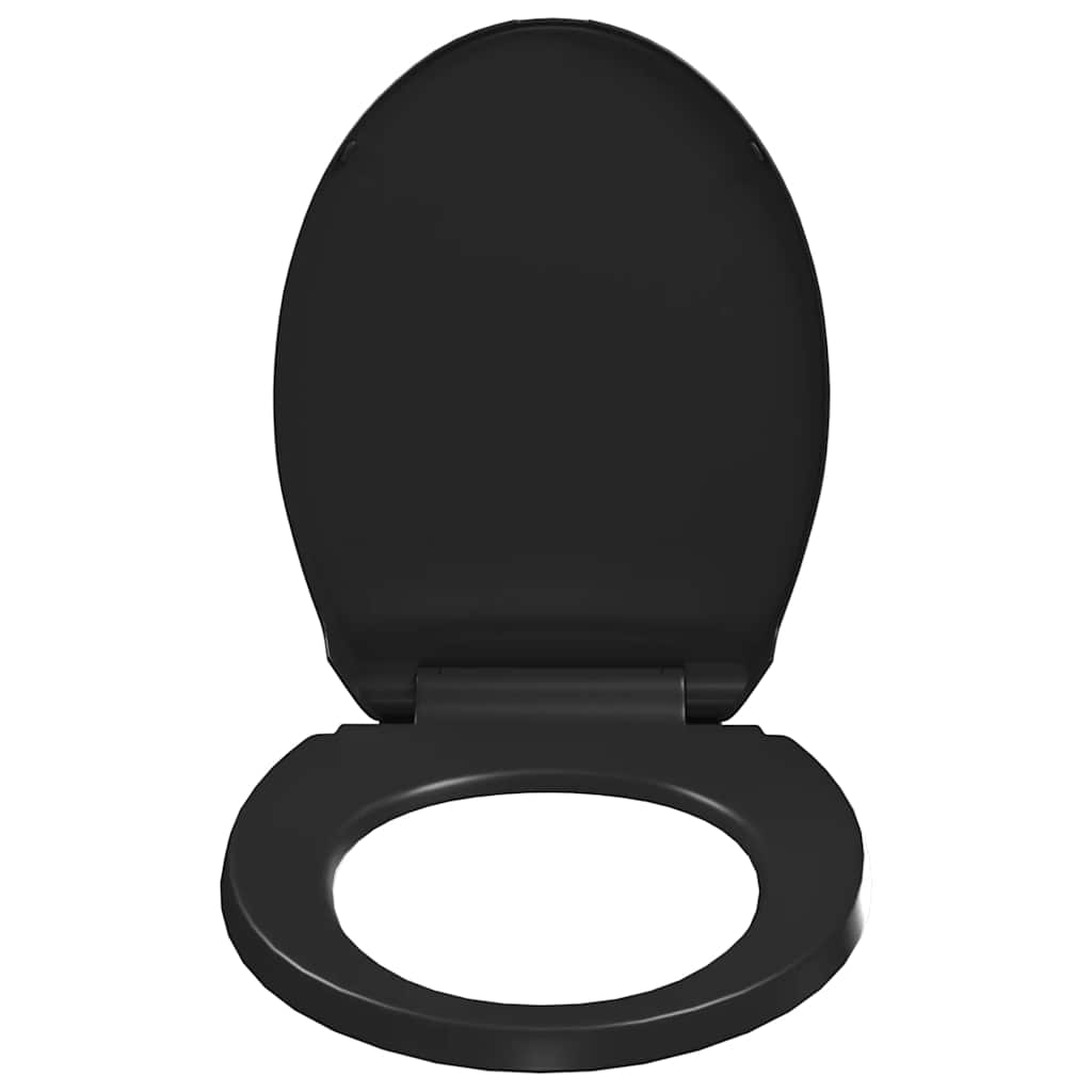 vidaXL Κάλυμμα Λεκάνης με Soft Close & Quick Release Μαύρο