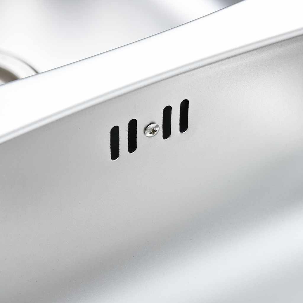 vidaXL Νεροχύτης Κουζίνας Διπλός με Φίλτρο & Σιφόνι Ανοξείδωτο Ατσάλι