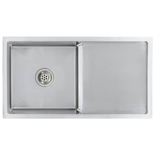 vidaXL Νεροχύτης Κουζίνας Χειροποίητος από Ανοξείδωτο Ατσάλι