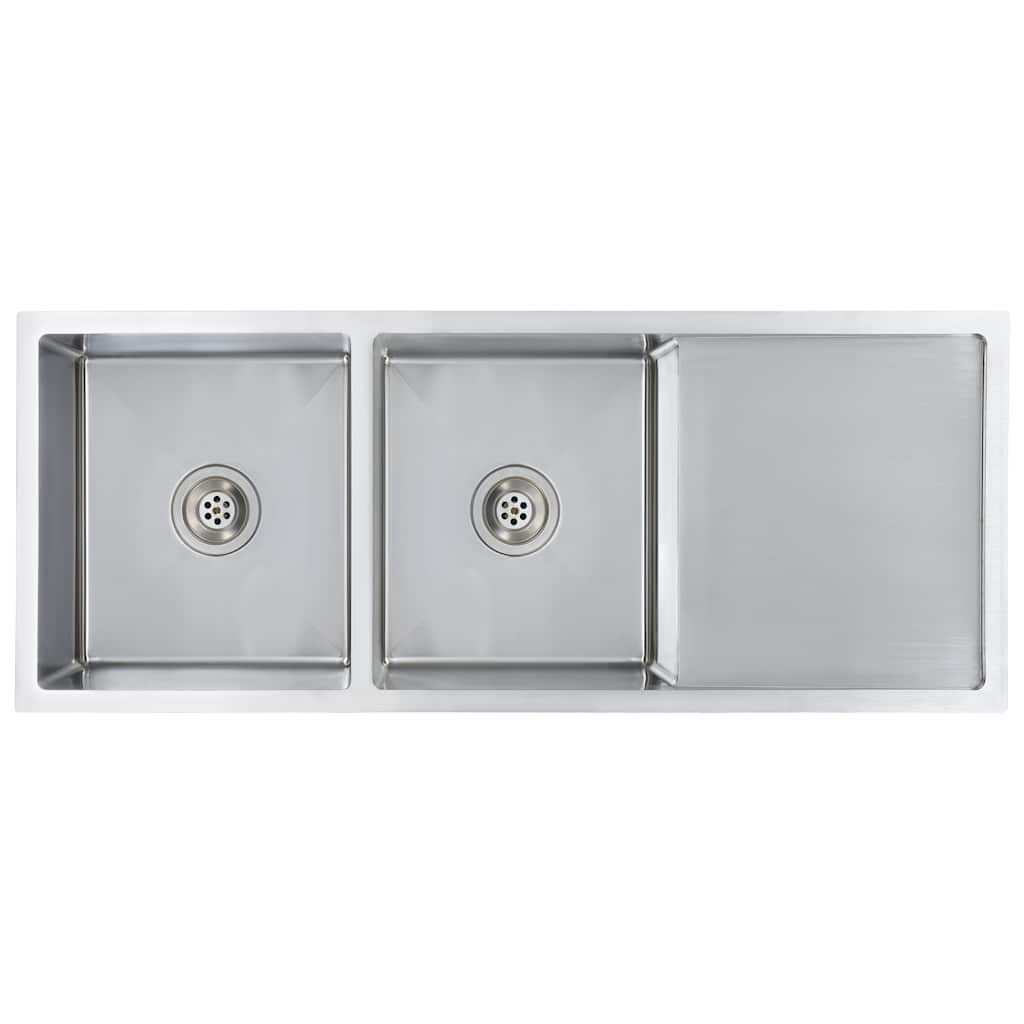 vidaXL Νεροχύτης Κουζίνας Χειροποίητος από Ανοξείδωτο Ατσάλι