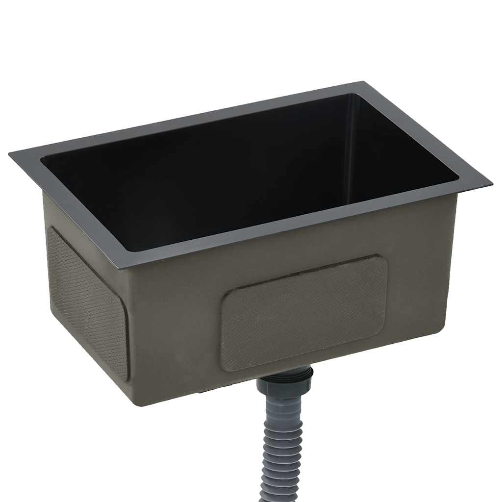 vidaXL Νεροχύτης Κουζίνας Χειροποίητος Μαύρος από Ανοξείδωτο Ατσάλι