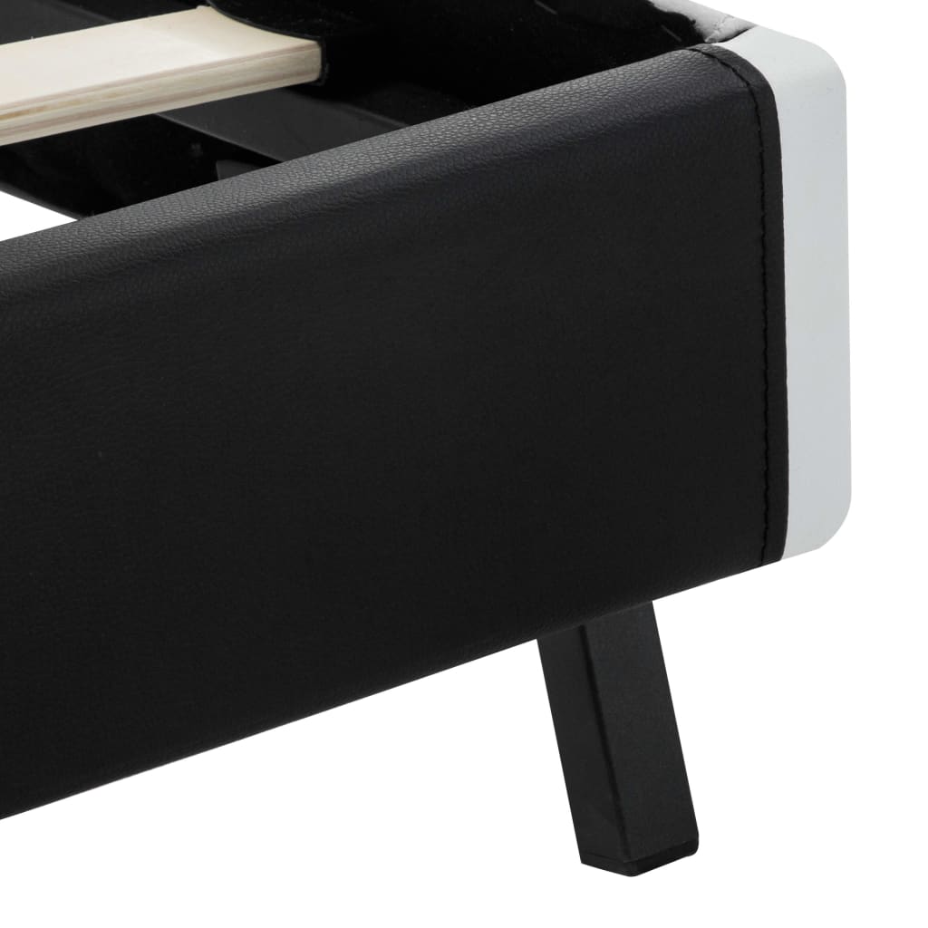 vidaXL Πλαίσιο Κρεβατιού με LED Μαύρο 90 x 200 εκ. Συνθετικό Δέρμα