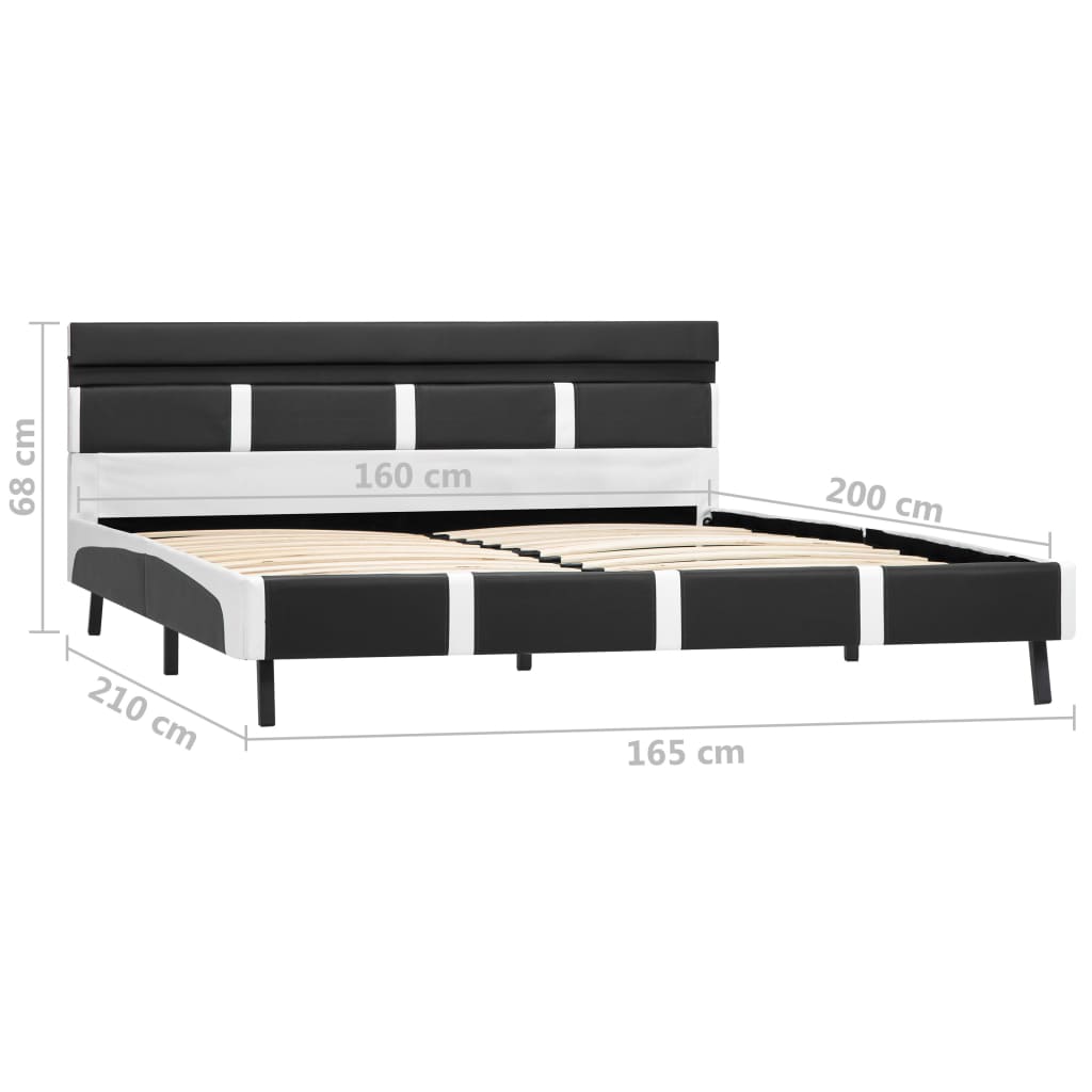 vidaXL Πλαίσιο Κρεβατιού με LED Γκρι 160x200 εκ. από Συνθετικό Δέρμα