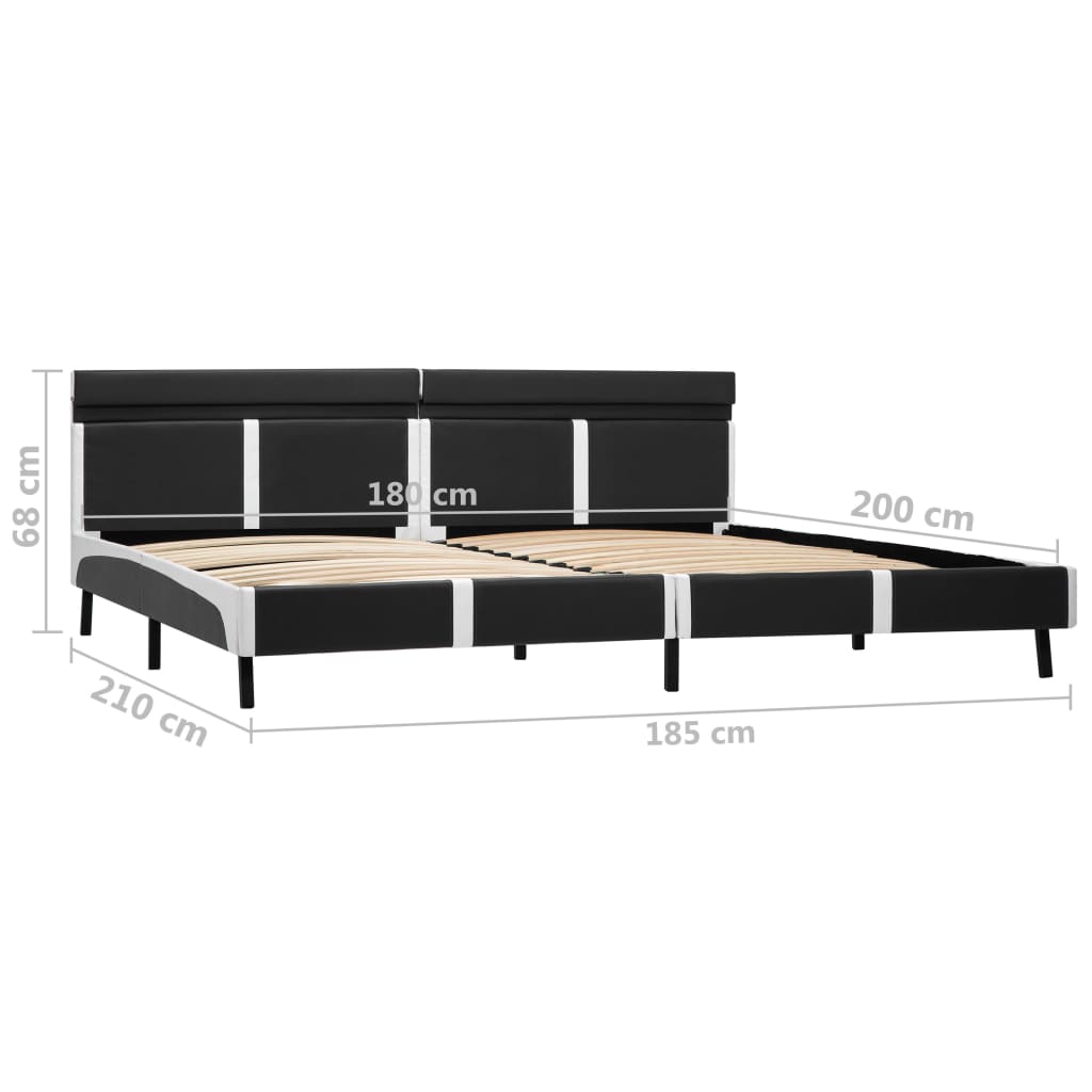 vidaXL Πλαίσιο Κρεβατιού με LED Γκρι 180 x 200 εκ. από Συνθετικό Δέρμα