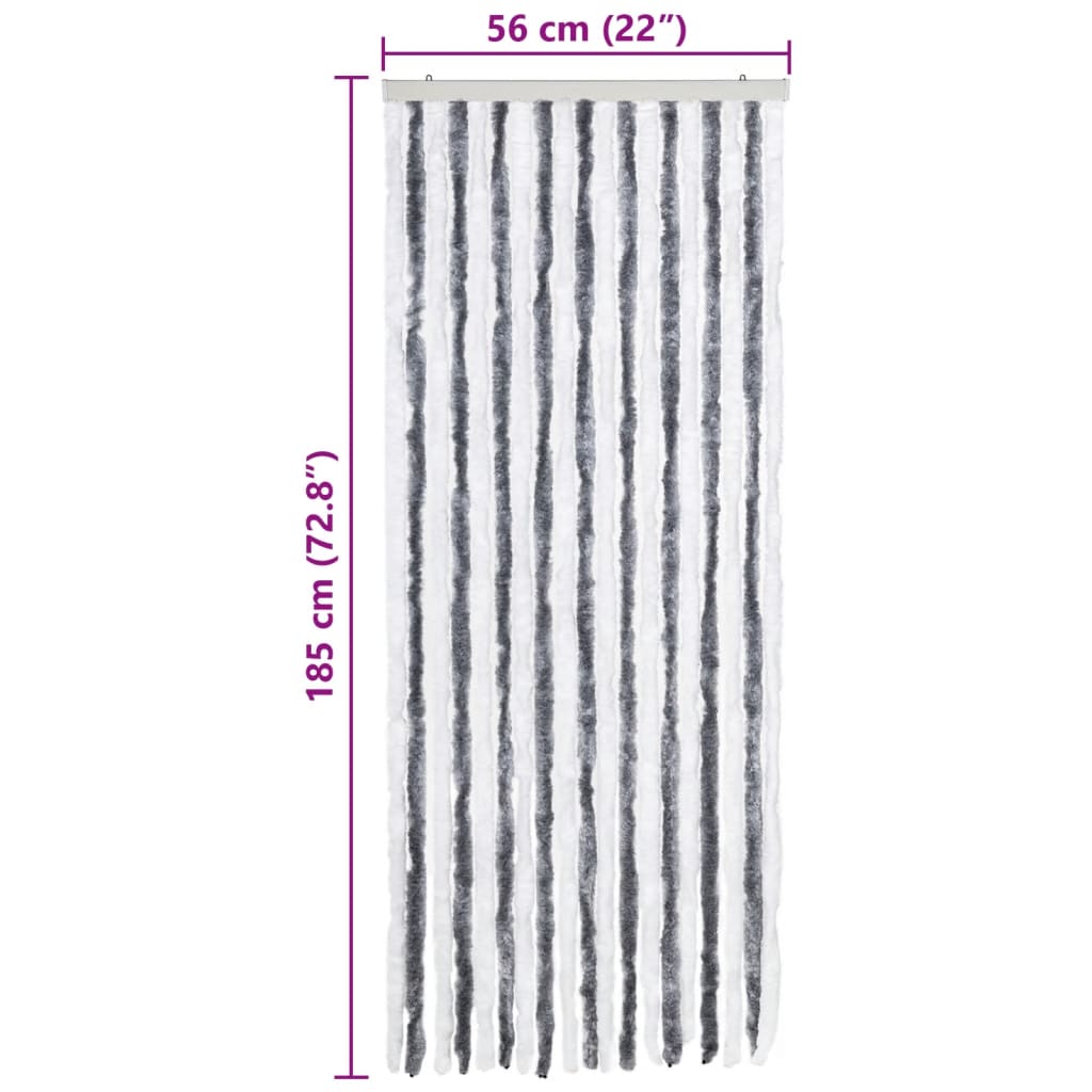 vidaXL Σήτα - Κουρτίνα Πόρτας Γκρι / Λευκό 56 x 185 εκ. από Σενίλ
