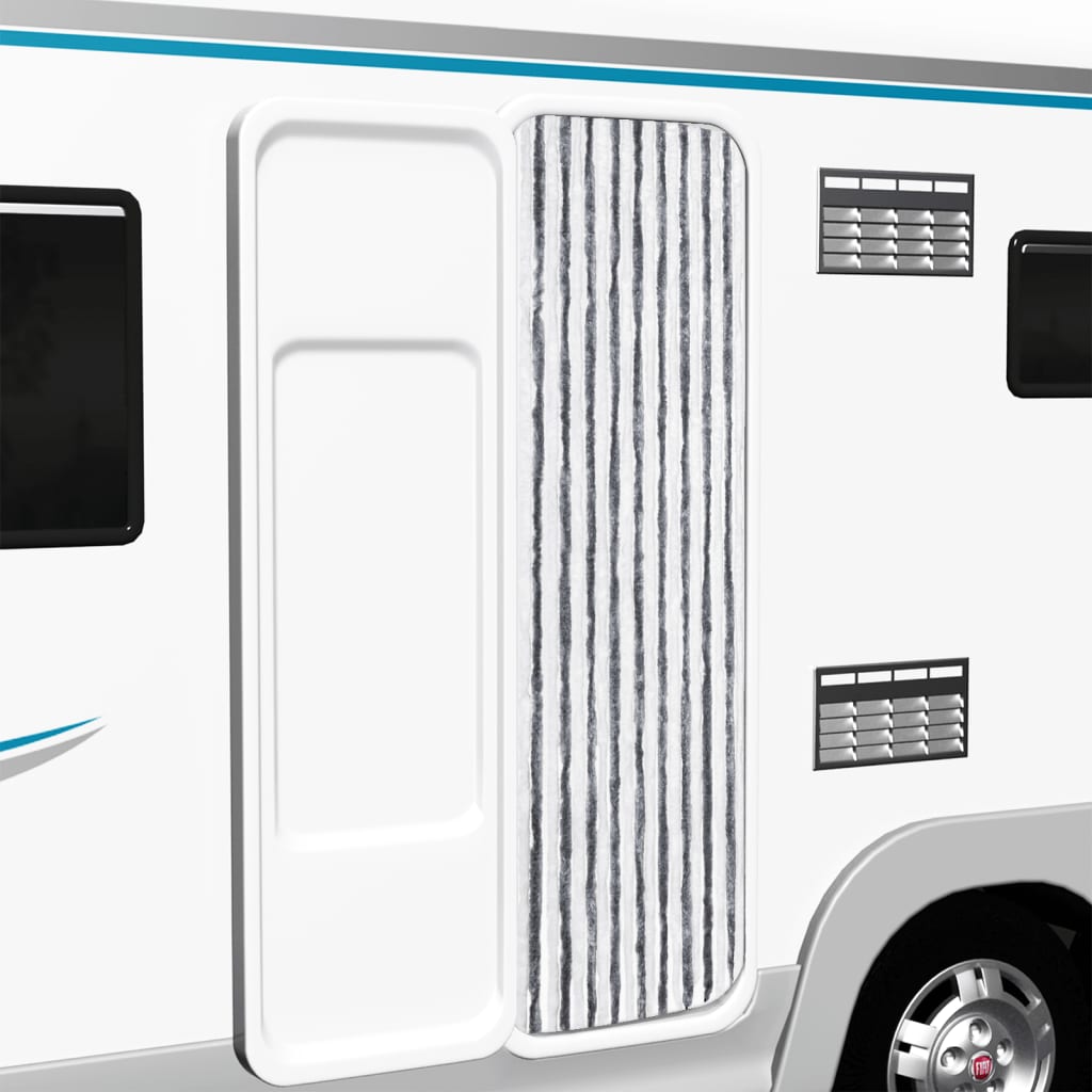 vidaXL Σήτα - Κουρτίνα Πόρτας Γκρι / Λευκό 56 x 185 εκ. από Σενίλ