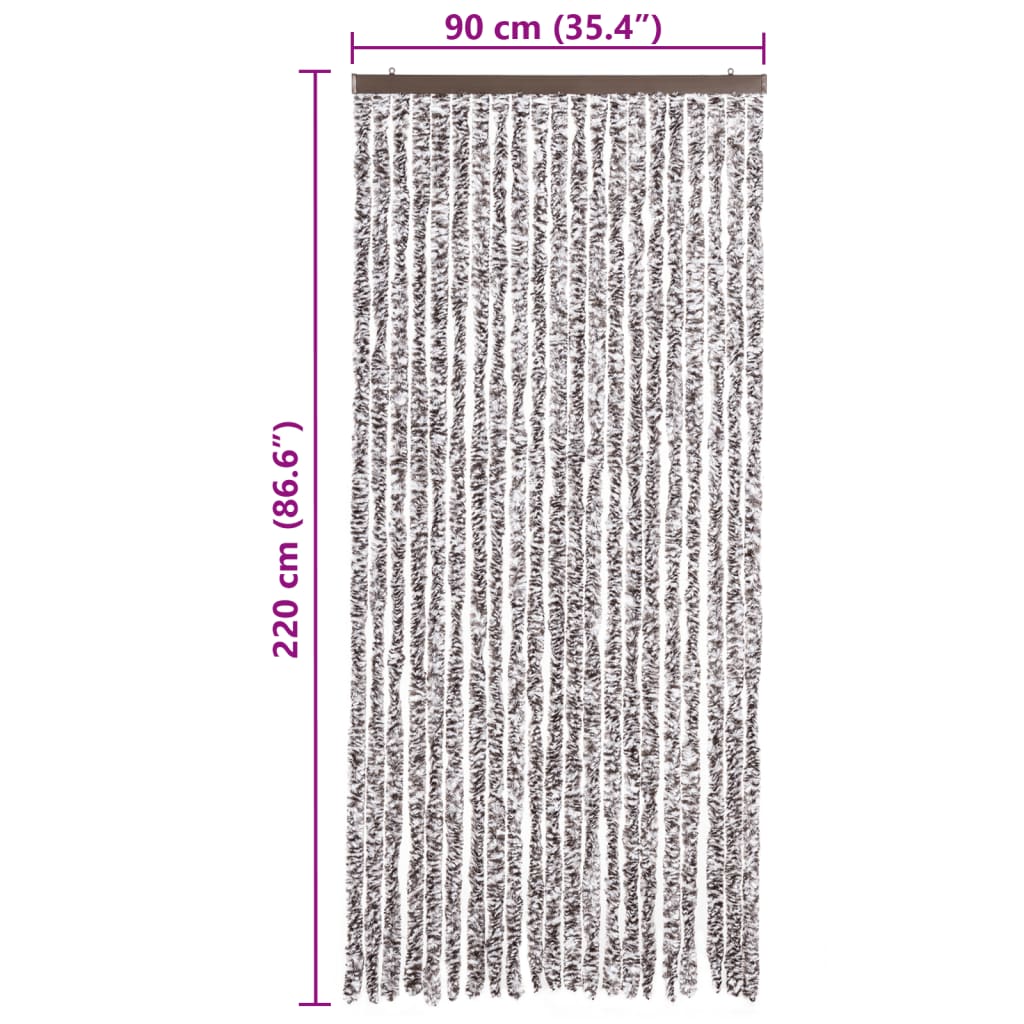 vidaXL Σήτα - Κουρτίνα Πόρτας Καφέ / Μπεζ 90 x 220 εκ. από Σενίλ