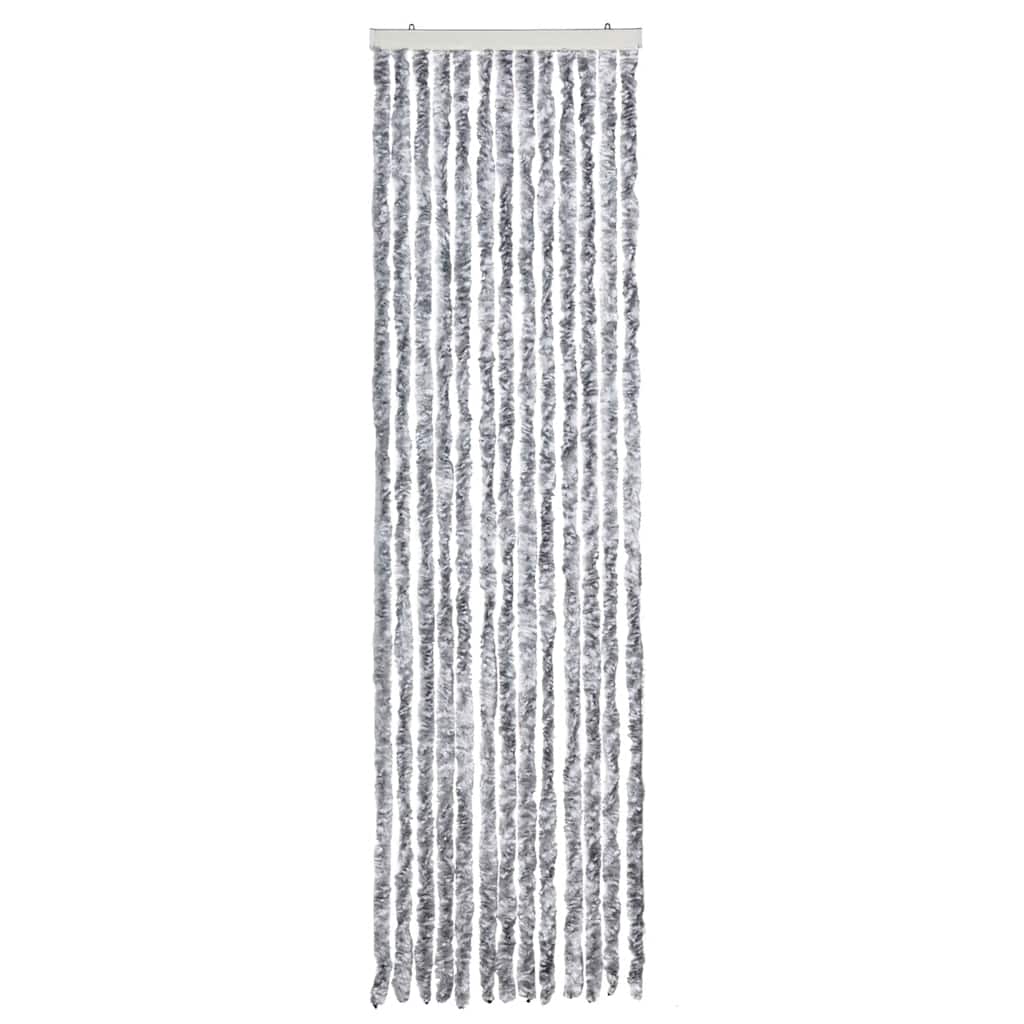 vidaXL Σήτα - Κουρτίνα Πόρτας Λευκό / Γκρι 56 x 185 εκ. από Σενίλ