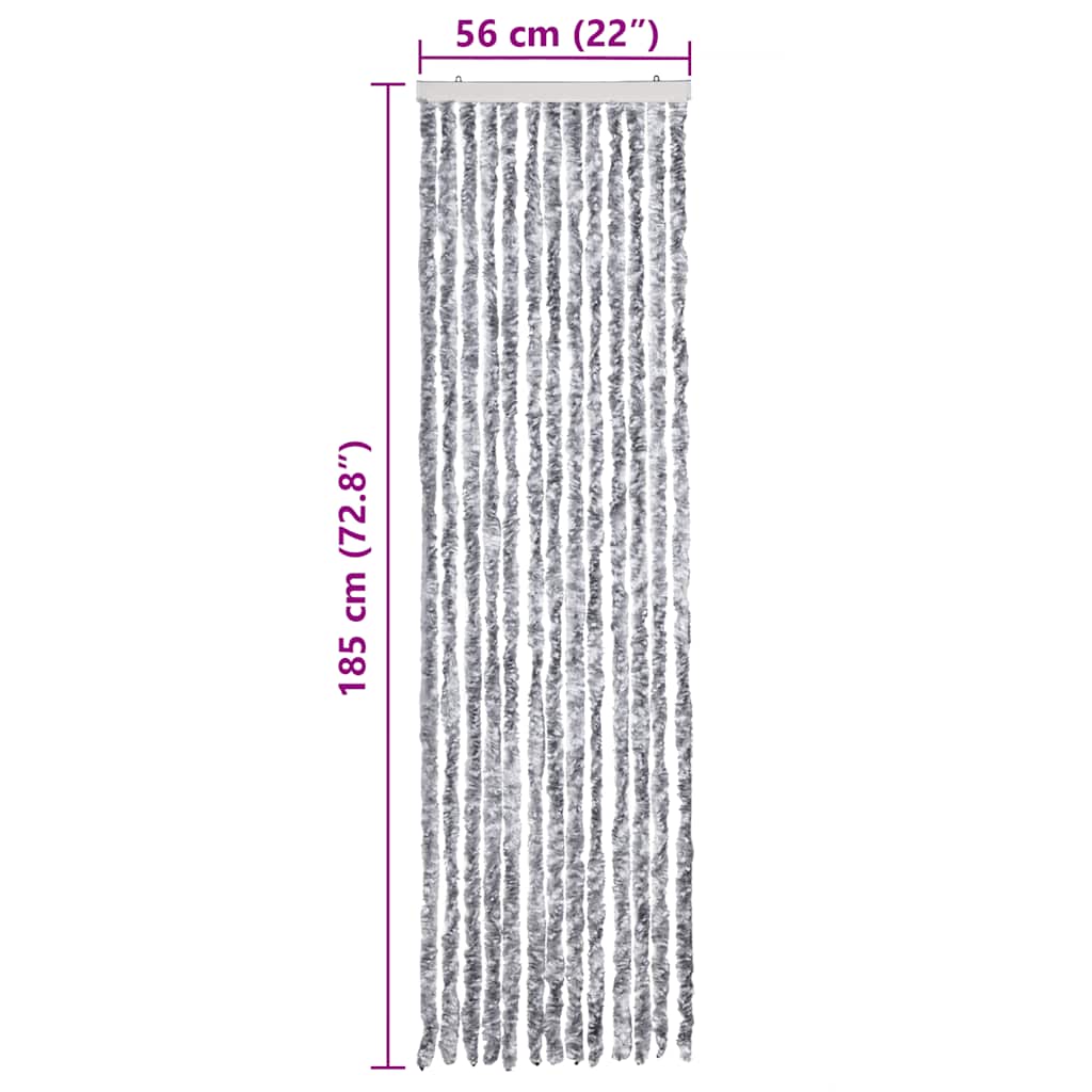 vidaXL Σήτα - Κουρτίνα Πόρτας Λευκό / Γκρι 56 x 185 εκ. από Σενίλ