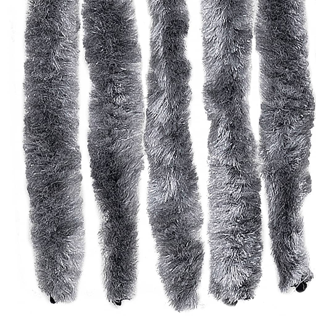 vidaXL Σήτα - Κουρτίνα Πόρτας Ασημί 90 x 220 εκ. από Σενίλ