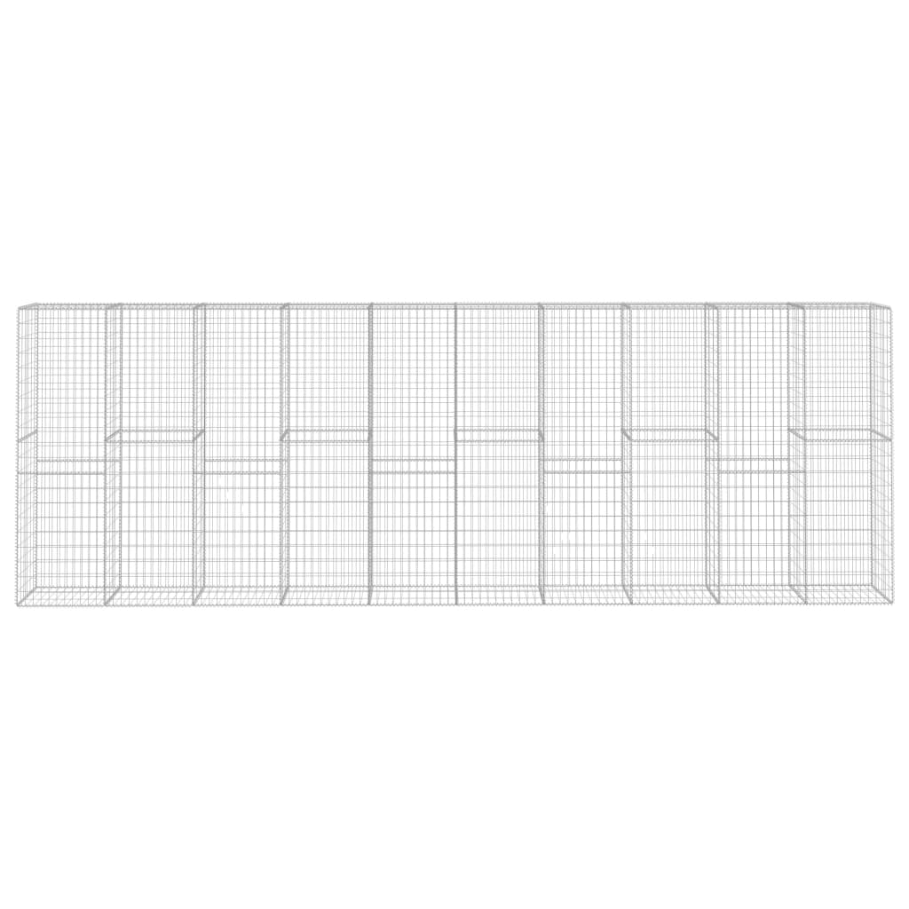 vidaXL Συρματοκιβώτιο Τοίχος 600x50x200 εκ. Γαλβαν.Χάλυβας + Κάλυμμα