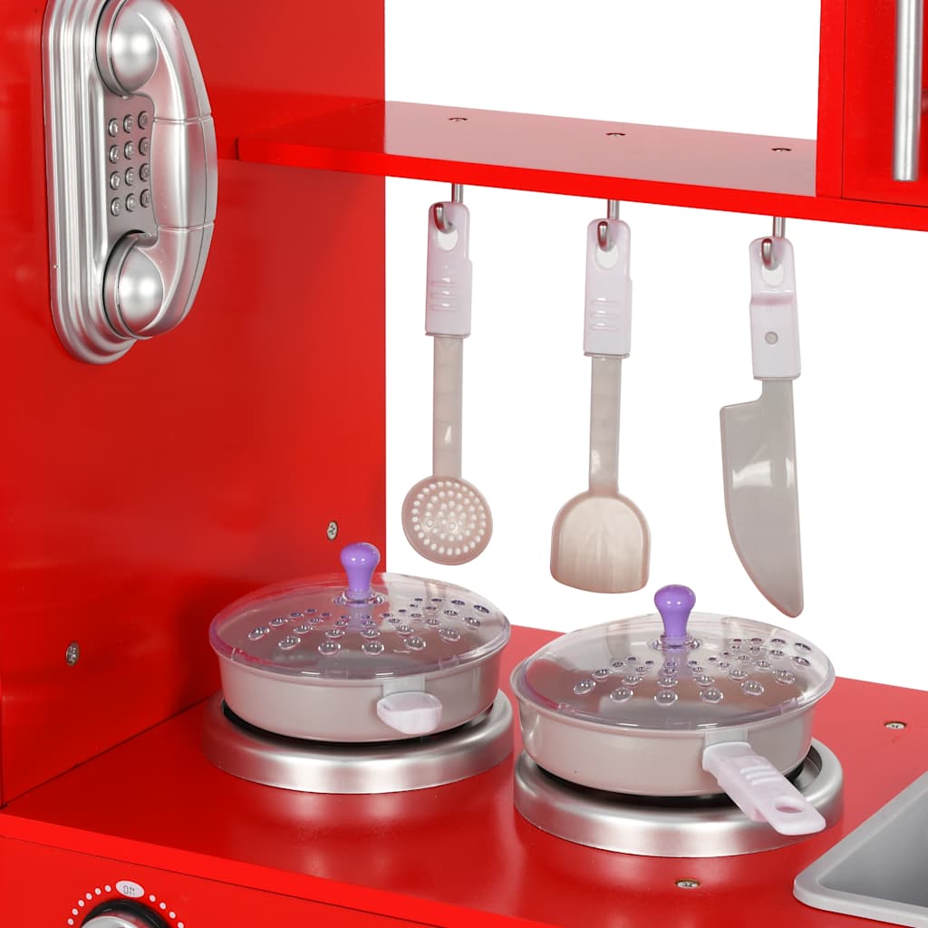 vidaXL Κουζίνα Παιδική Κόκκινη 84 x 31 x 89 εκ. από MDF