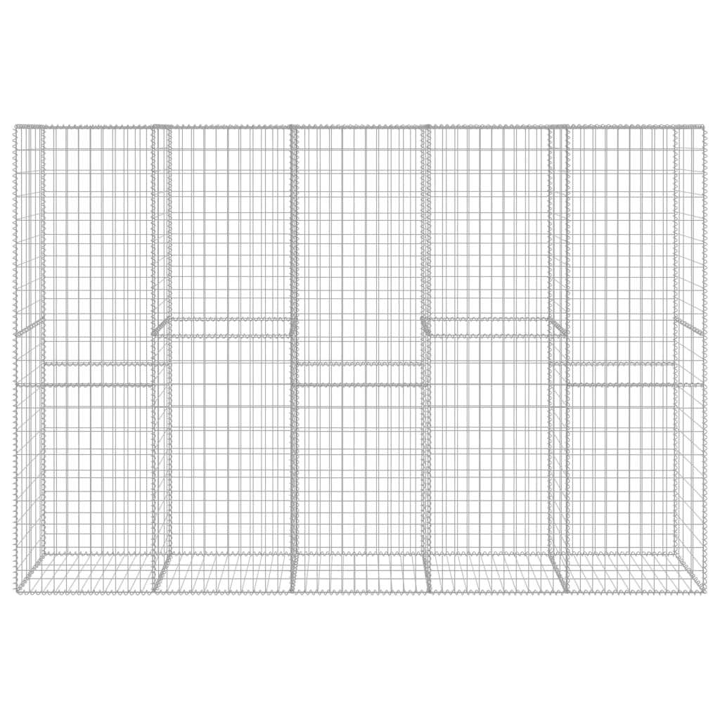 vidaXL Συρματοκιβώτιο Τοίχος 300x50x200 εκ. Γαλβαν.Χάλυβας + Κάλυμμα