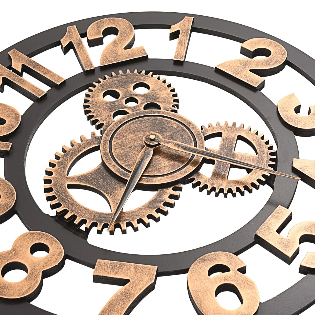 vidaXL Ρολόι Τοίχου Χρυσό / Μαύρο 58 εκ. Μεταλλικό