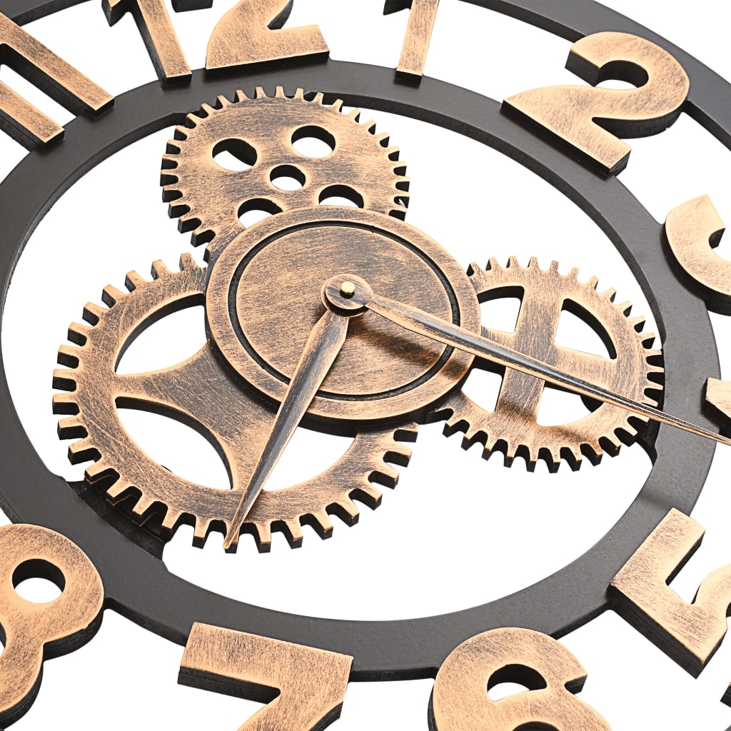 vidaXL Ρολόι Τοίχου Χρυσό / Μαύρο 58 εκ. Μεταλλικό