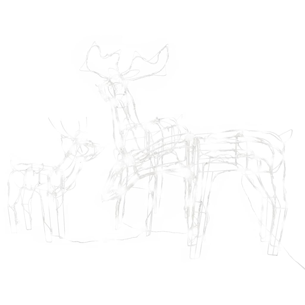 vidaXL Τάρανδοι Χριστουγεννιάτικοι Φωτιζόμενοι 3 τεμ. με 229 LED