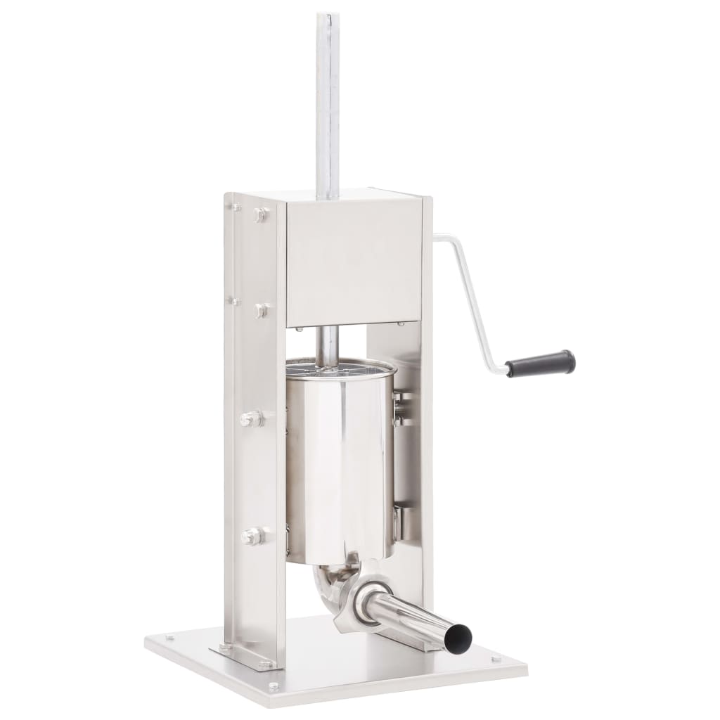 vidaXL Γεμιστικό Λουκάνικων Χειροκίνητο Ασημί 3 Λίτρα Ανοξειδ. Ατσάλι